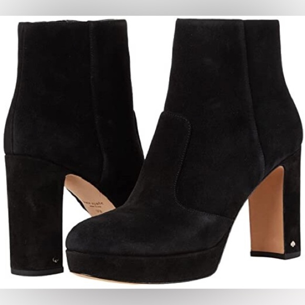 KATE SPADE BARRETT SUEDE PLATFORM ANKLE BOOTS